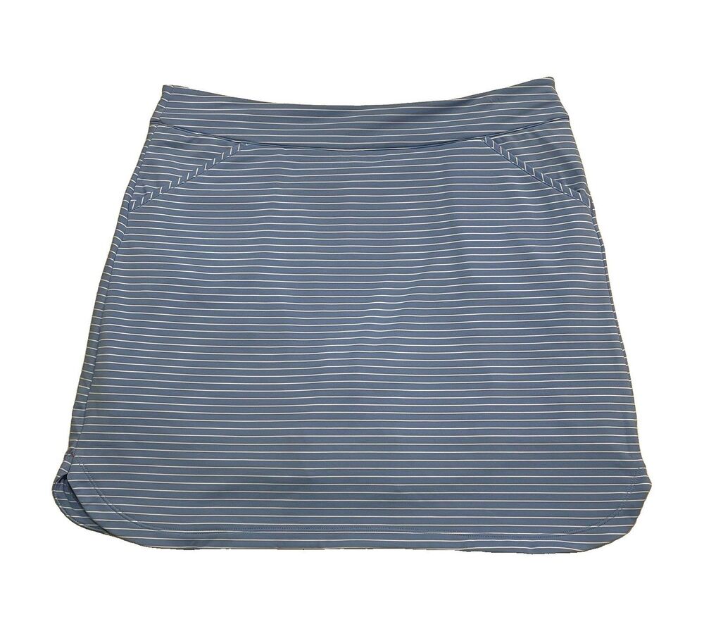 Peter Millar Skort Women L Alice Petal Hem Golf Blue White Stripe UPF 50 NWT - Picture 4 of 11